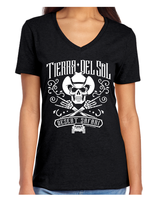 Cowboy Skull Women's V-Neck